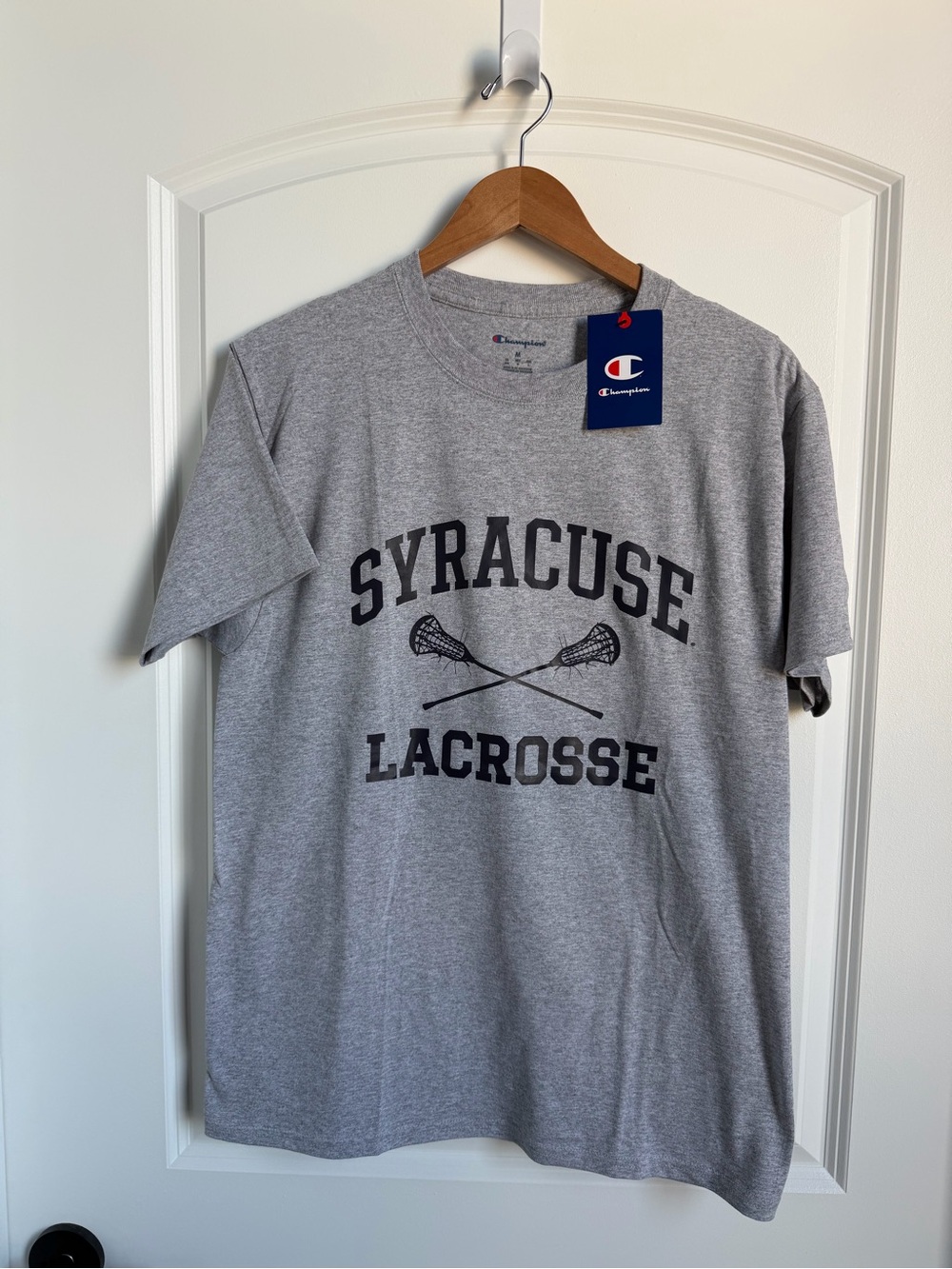 Champion Men’s Heather Gray Syracuse Lacrosse Short-Sleeve Tee